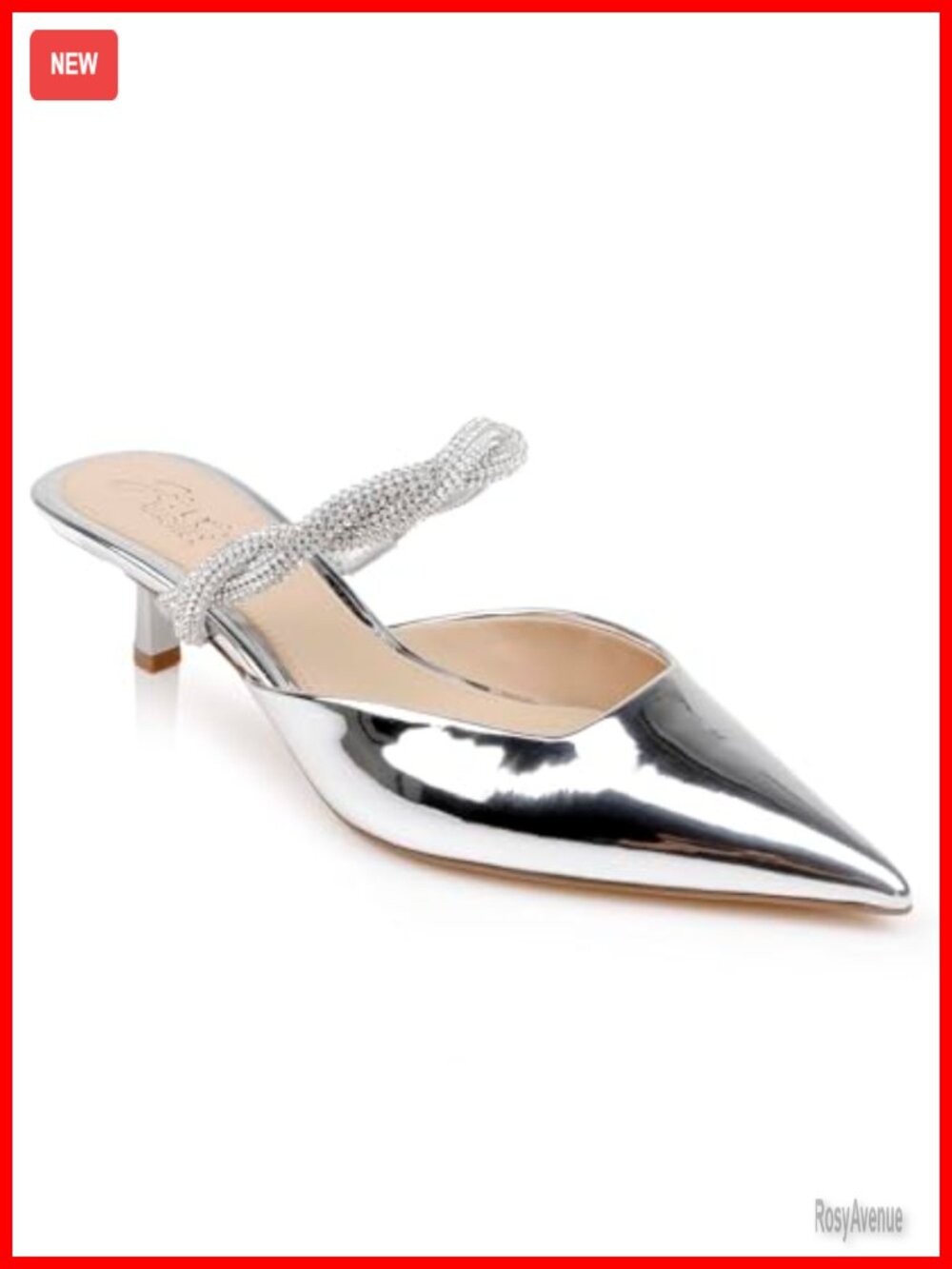 Tiffani Kitten Heel Pointed Toe Mules Slip On Slingback
